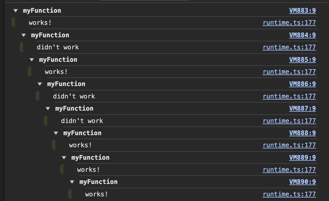 Nested console.log groups